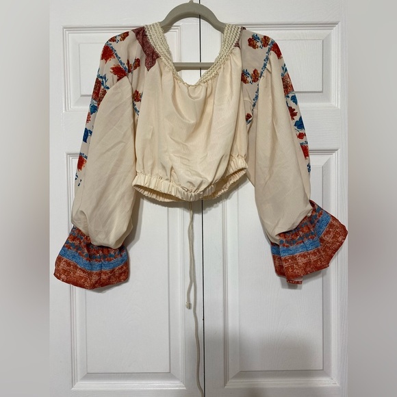 - URSIME Bohemian Floral Women's Top - Picture 2 of 7